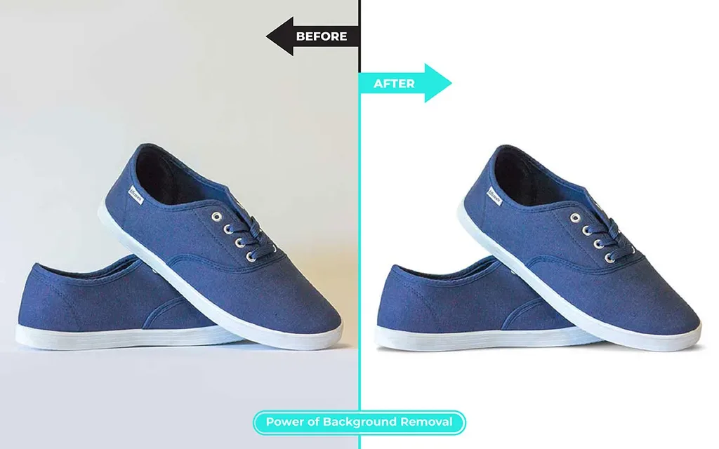 Ecommerce product background removal before and after